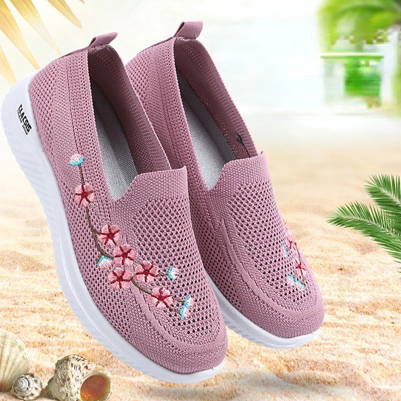 Chaussures Mocassins Femme Décontractées avec Broderie Florale - Atelier Chaussure