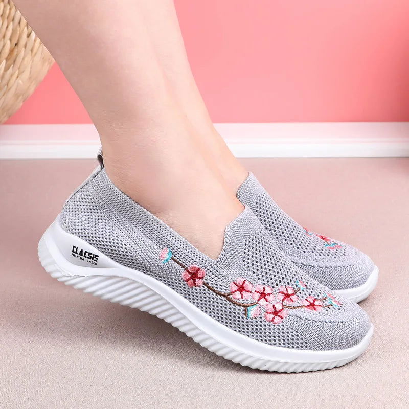 Chaussures Mocassins Femme Décontractées avec Broderie Florale - Atelier Chaussure