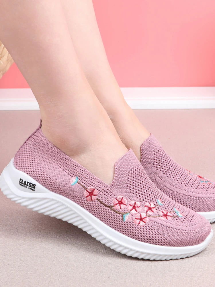Chaussures Mocassins Femme Décontractées avec Broderie Florale - Atelier Chaussure