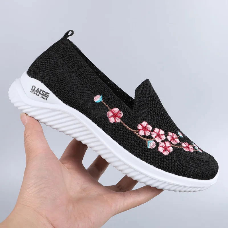 Chaussures Mocassins Femme Décontractées avec Broderie Florale - Atelier Chaussure