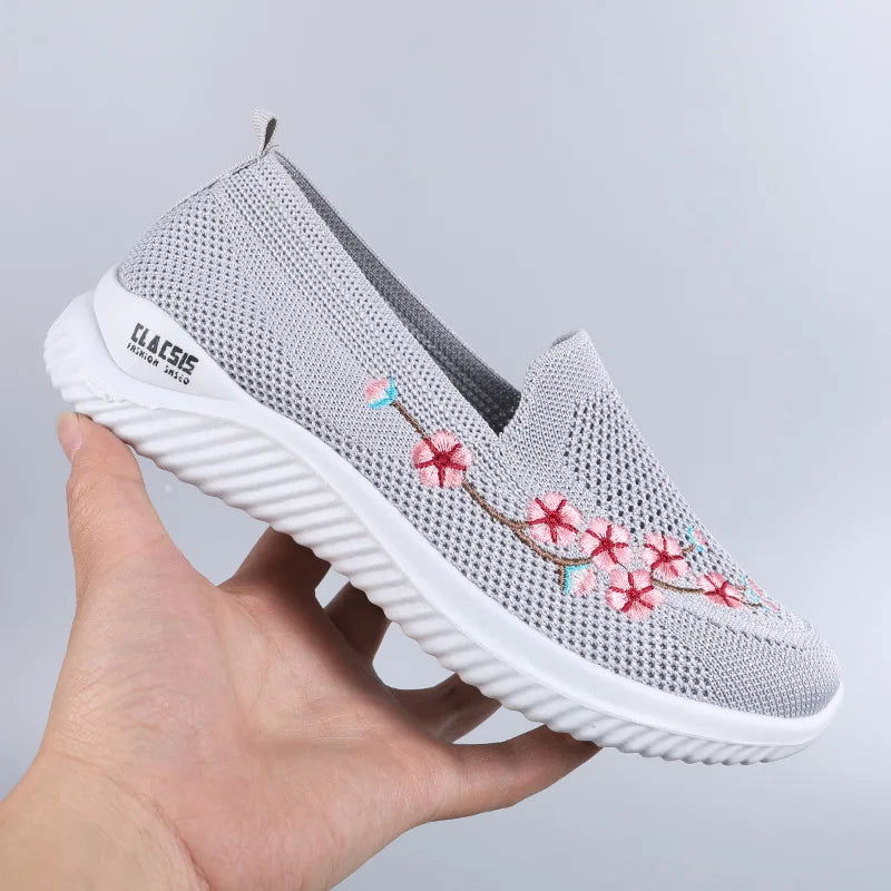 Chaussures Mocassins Femme Décontractées avec Broderie Florale - Atelier Chaussure