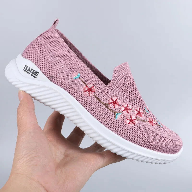 Chaussures Mocassins Femme Décontractées avec Broderie Florale - Atelier Chaussure