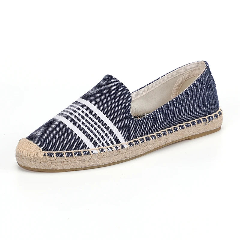 Espadrilles Femme Toile Rayées – Bout Pointu Été