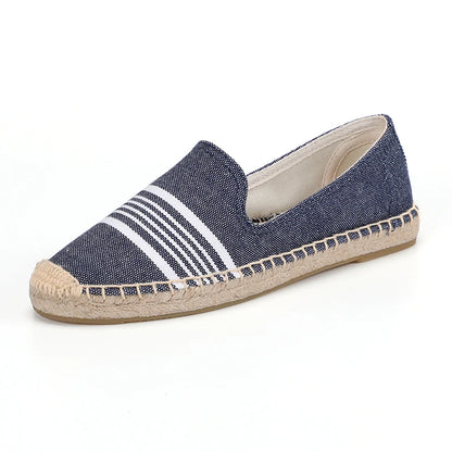 Espadrilles Femme Toile Rayées – Bout Pointu Été