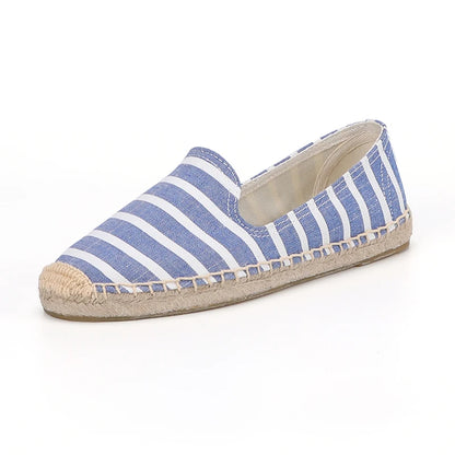 Espadrilles Femme Toile Rayées – Bout Pointu Été