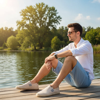 Espadrilles Homme Toile – Semelle Tressée Unie