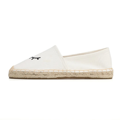 Espadrilles Femme Toile – Motif Œil Brodé