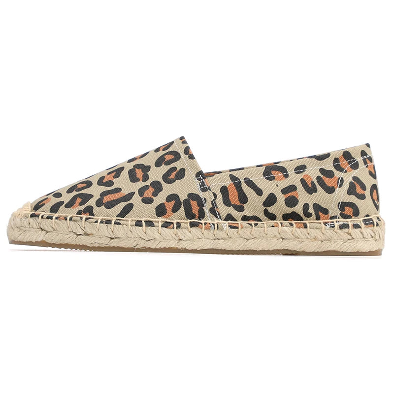 Espadrilles Femme Toile Imprimé Animalier – Ballerines Slip-On