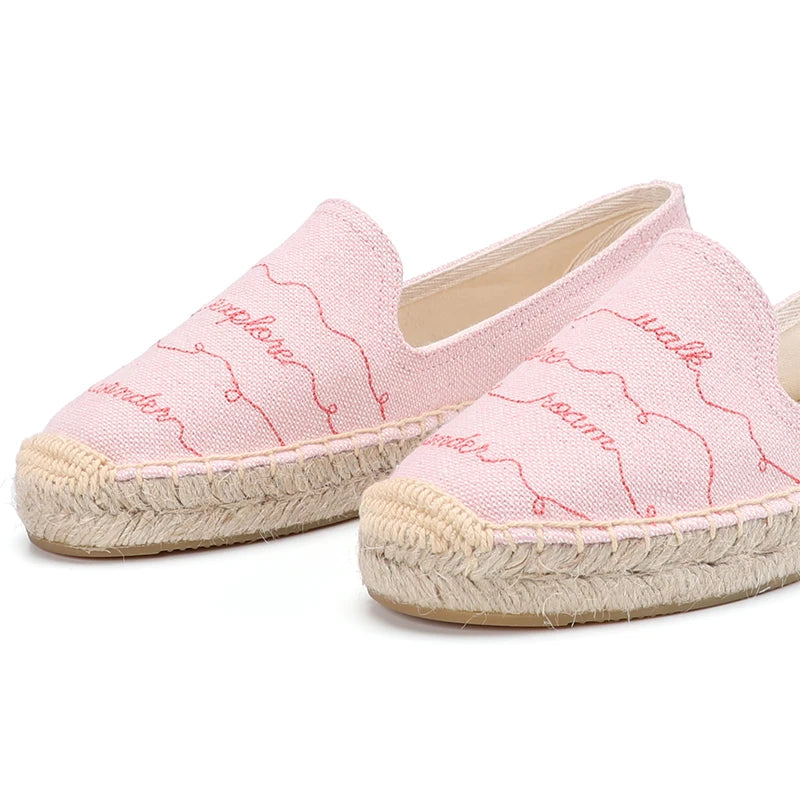 Espadrilles Femme – Broderie Motifs Écriture