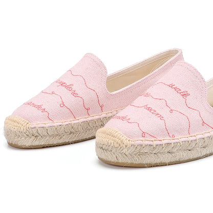 Espadrilles Femme – Broderie Motifs Écriture