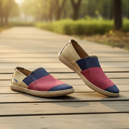 Espadrilles Homme Toile – Patchwork Cousu Slip-On