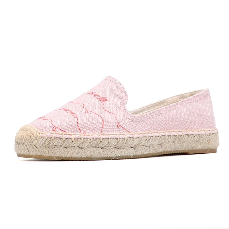 Espadrilles Femme – Broderie Motifs Écriture
