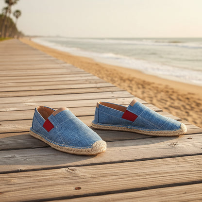 Espadrilles Homme Toile – Patchwork Respirant Semelle Tressée