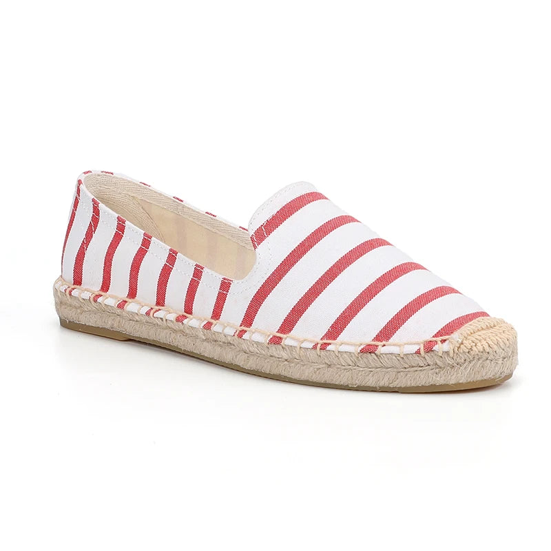 Espadrilles Femme Toile Rayées – Bout Pointu Été
