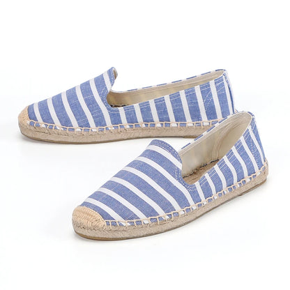Espadrilles Femme Toile Rayées – Bout Pointu Été