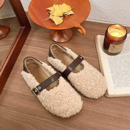 Mocassins Femme Chaussons Douillets en Mouton Synthétique - Atelier Chaussure