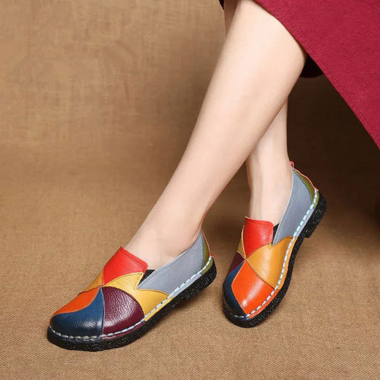 Mocassins Femme Colorés Patchwork – Originalité et Confort - Atelier Chaussure