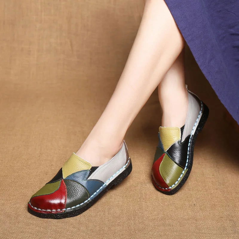 Mocassins Femme Colorés Patchwork – Originalité et Confort - Atelier Chaussure