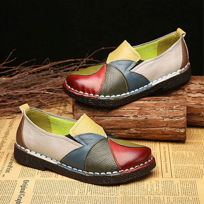 Mocassins Femme Colorés Patchwork – Originalité et Confort - Atelier Chaussure