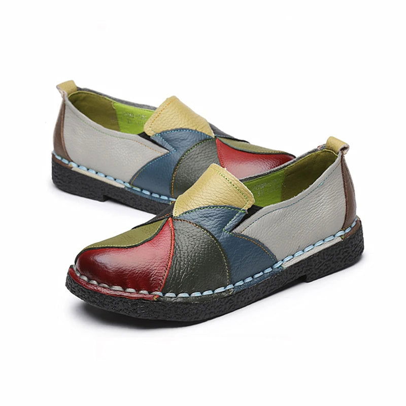 Mocassins Femme Colorés Patchwork – Originalité et Confort - Atelier Chaussure