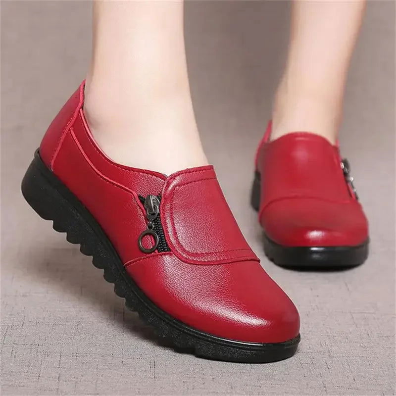 Mocassins Femme Confort à Fermeture Zippée - Atelier Chaussure
