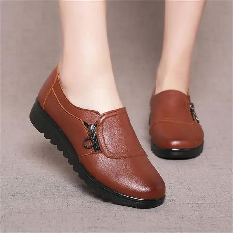 Mocassins Femme Confort à Fermeture Zippée - Atelier Chaussure