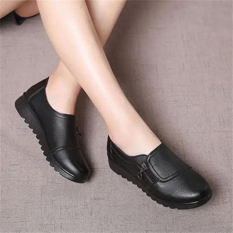 Mocassins Femme Confort à Fermeture Zippée - Atelier Chaussure