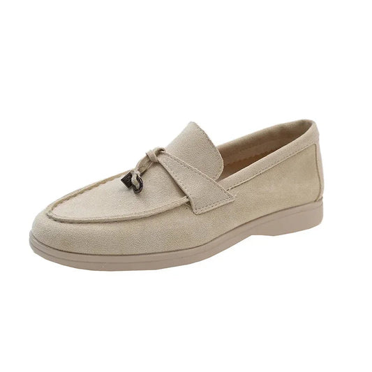 Mocassins Femme Daim avec Nœud – Confort et Raffinement - Atelier Chaussure