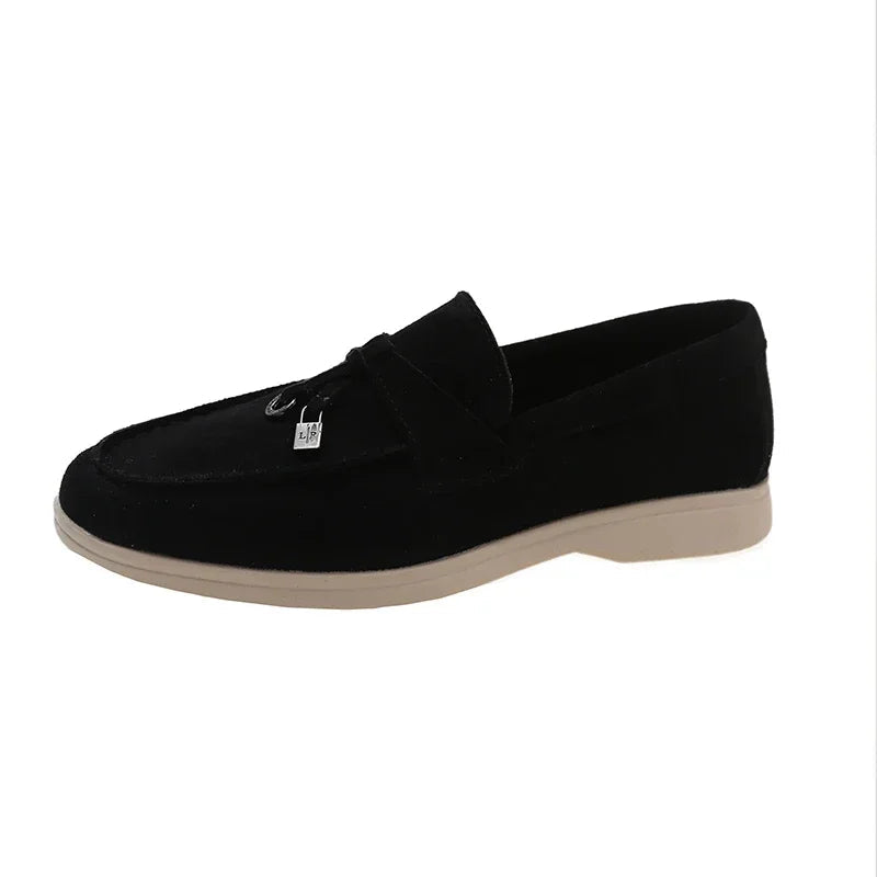 Mocassins Femme Daim avec Nœud – Confort et Raffinement - Atelier Chaussure