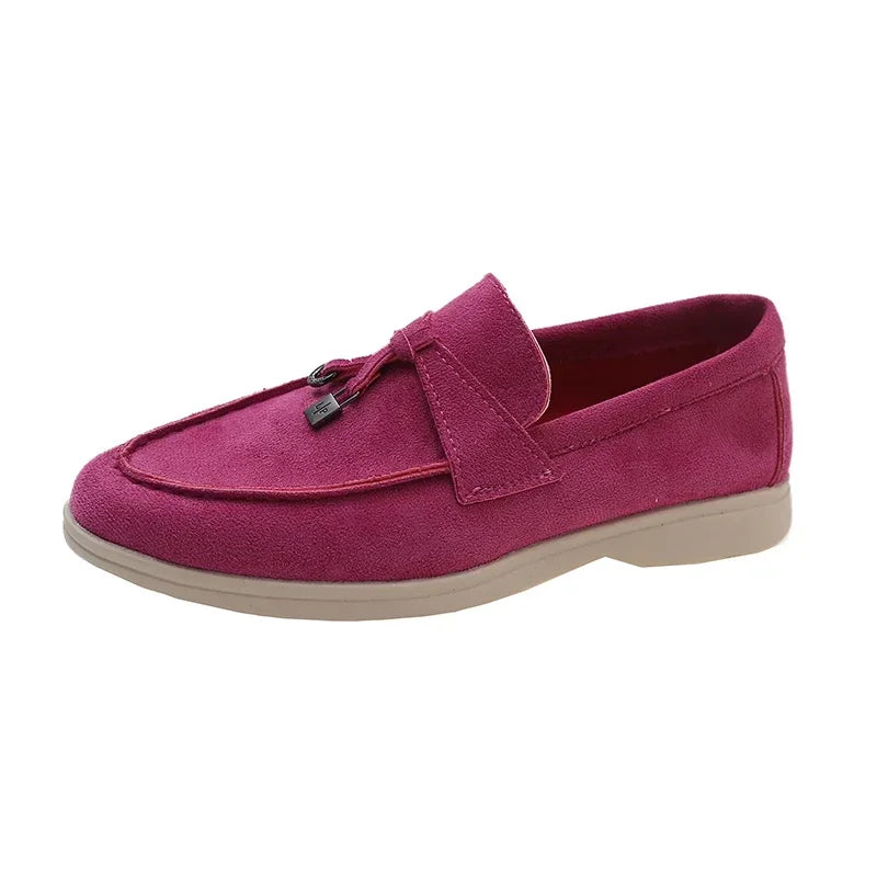 Mocassins Femme Daim avec Nœud – Confort et Raffinement - Atelier Chaussure