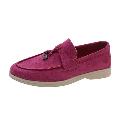 Mocassins Femme Daim avec Nœud – Confort et Raffinement - Atelier Chaussure