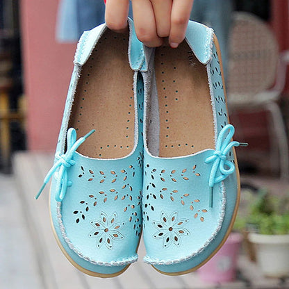 Mocassins Femme Fleuris en Simili Cuir – Chic et Confort - Atelier Chaussure