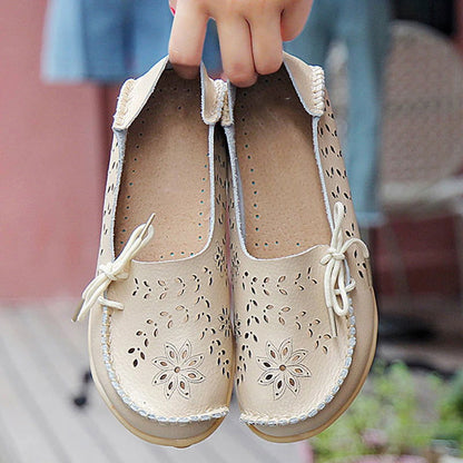 Mocassins Femme Fleuris en Simili Cuir – Chic et Confort - Atelier Chaussure