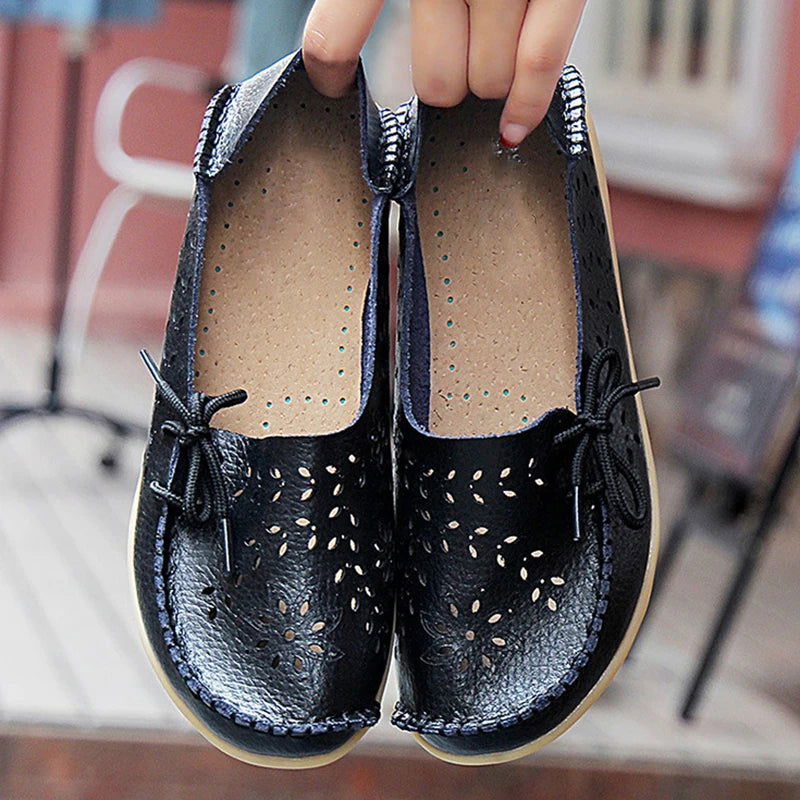 Mocassins Femme Fleuris en Simili Cuir – Chic et Confort - Atelier Chaussure