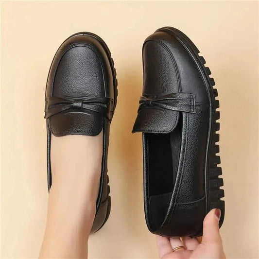 Mocassins Femme Noir avec Nœud - Atelier Chaussure