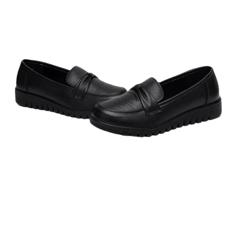 Mocassins Femme Noir avec Nœud - Atelier Chaussure