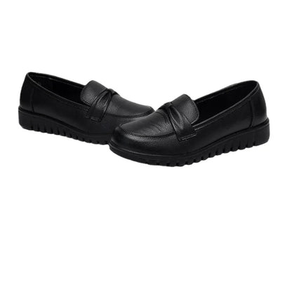 Mocassins Femme Noir avec Nœud - Atelier Chaussure