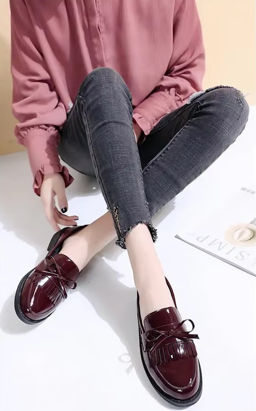 Mocassins Femme Vernis avec Franges – Audace et Raffinement - Atelier Chaussure