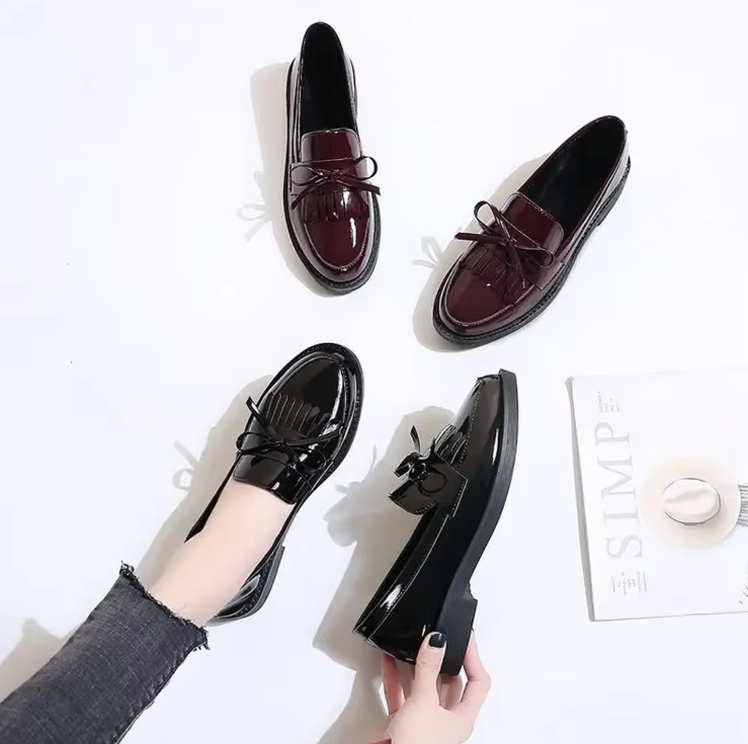 Mocassins Femme Vernis avec Franges – Audace et Raffinement - Atelier Chaussure