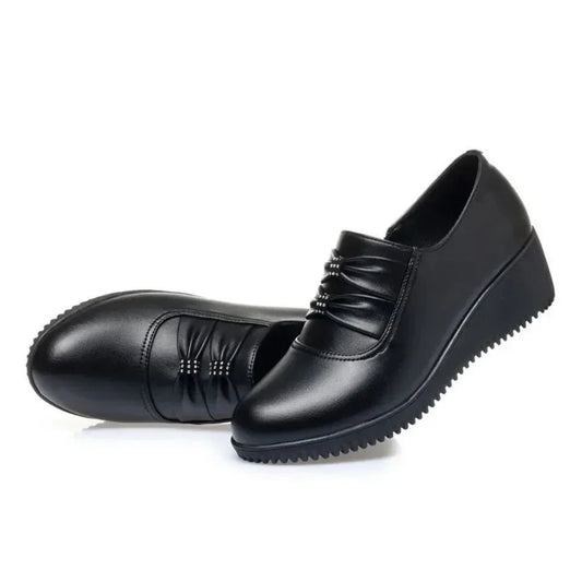Mocassins Femme en Cuir à Talons Compensés – Confort et Modernité - Atelier Chaussure