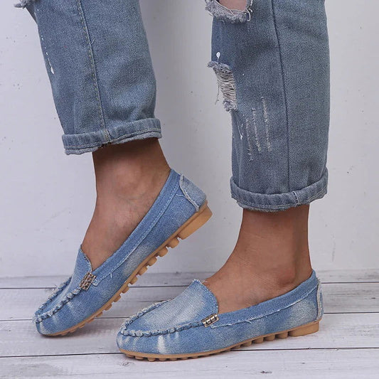 Mocassins Femme en Denim - Style Décontracté et Confort - Atelier Chaussure
