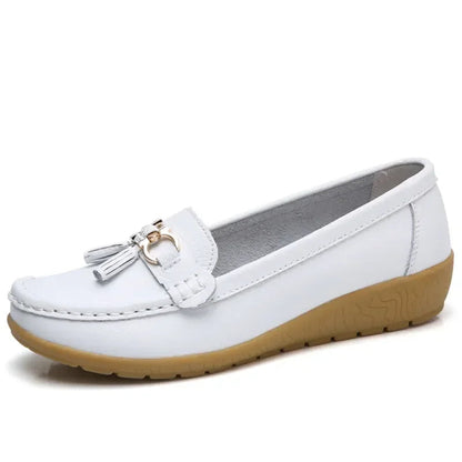 Mocassins Femme en Simili Cuir avec Détail Métallique - Atelier Chaussure