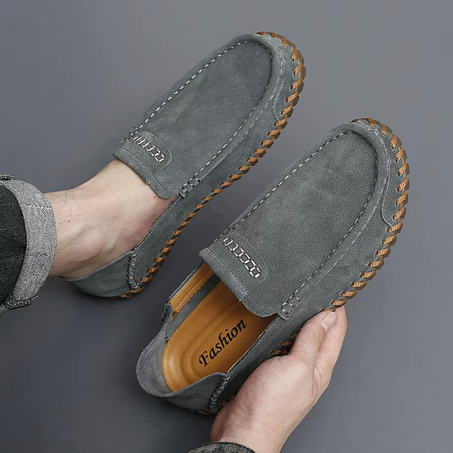 Mocassins Homme Casual en Daim Souple - Atelier Chaussure