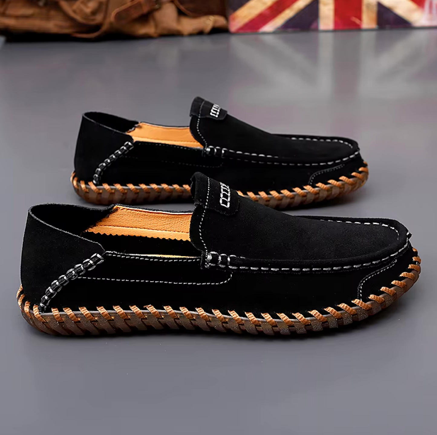 Mocassins Homme Casual en Daim Souple - Atelier Chaussure