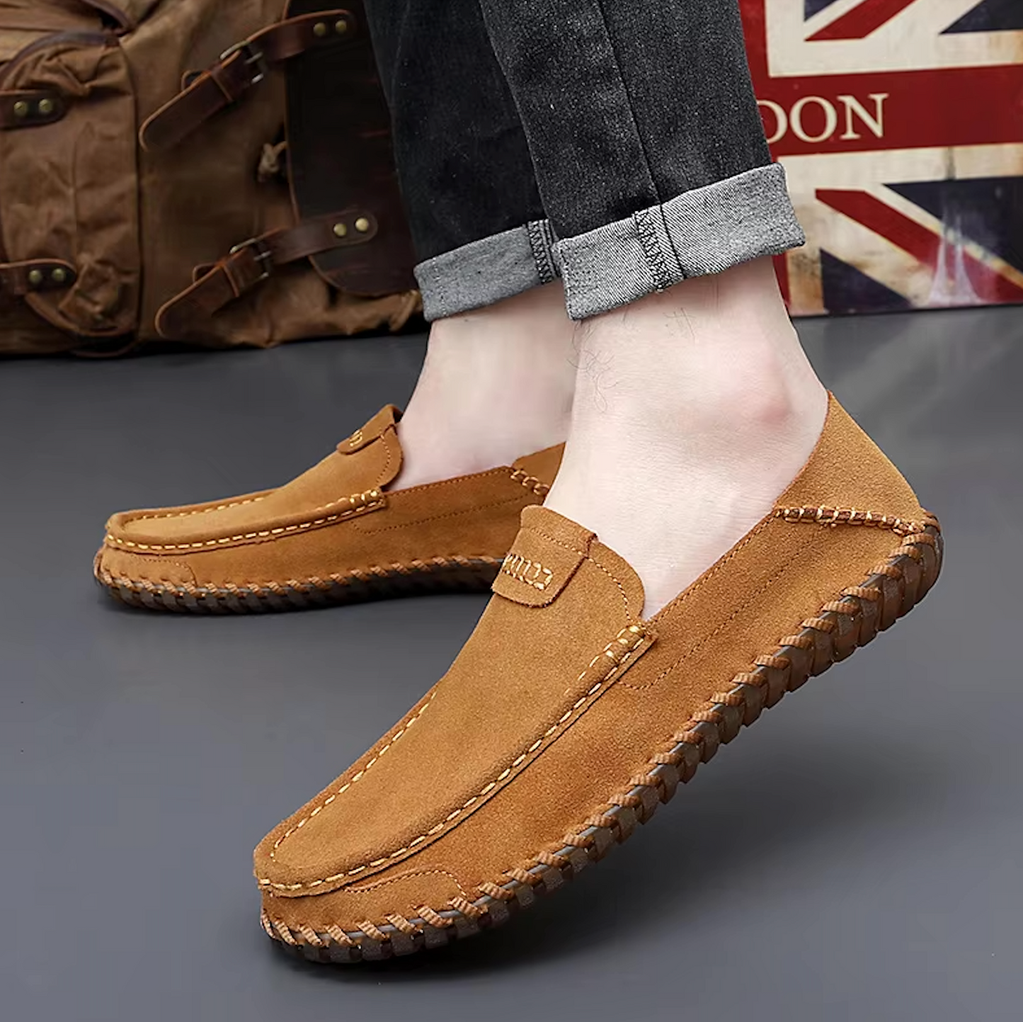 Mocassins Homme Casual en Daim Souple - Atelier Chaussure