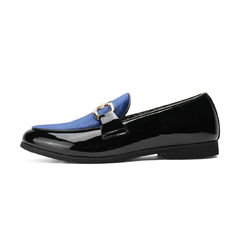 Mocassins Homme Chic en Cuir Verni & Velours - Atelier Chaussure