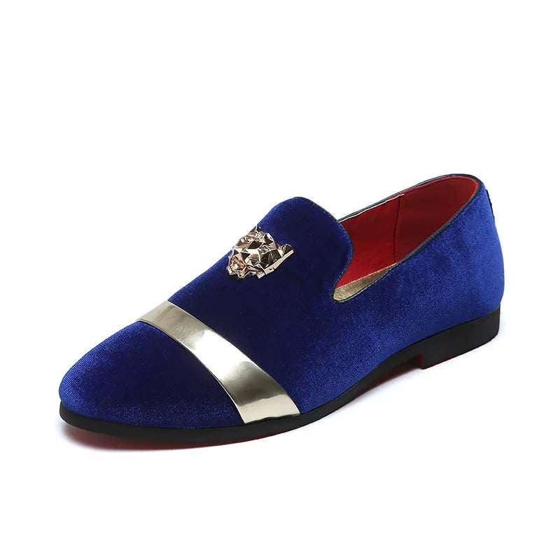 Mocassins Homme Prestige en Velours - Finitions Métalliques Modernes - Atelier Chaussure