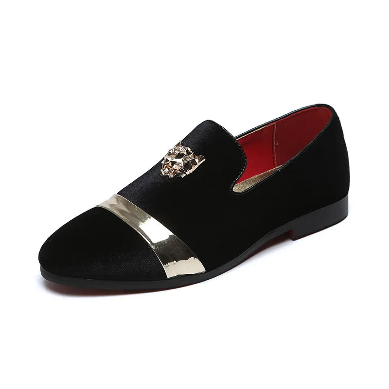 Mocassins Homme Prestige en Velours - Finitions Métalliques Modernes - Atelier Chaussure