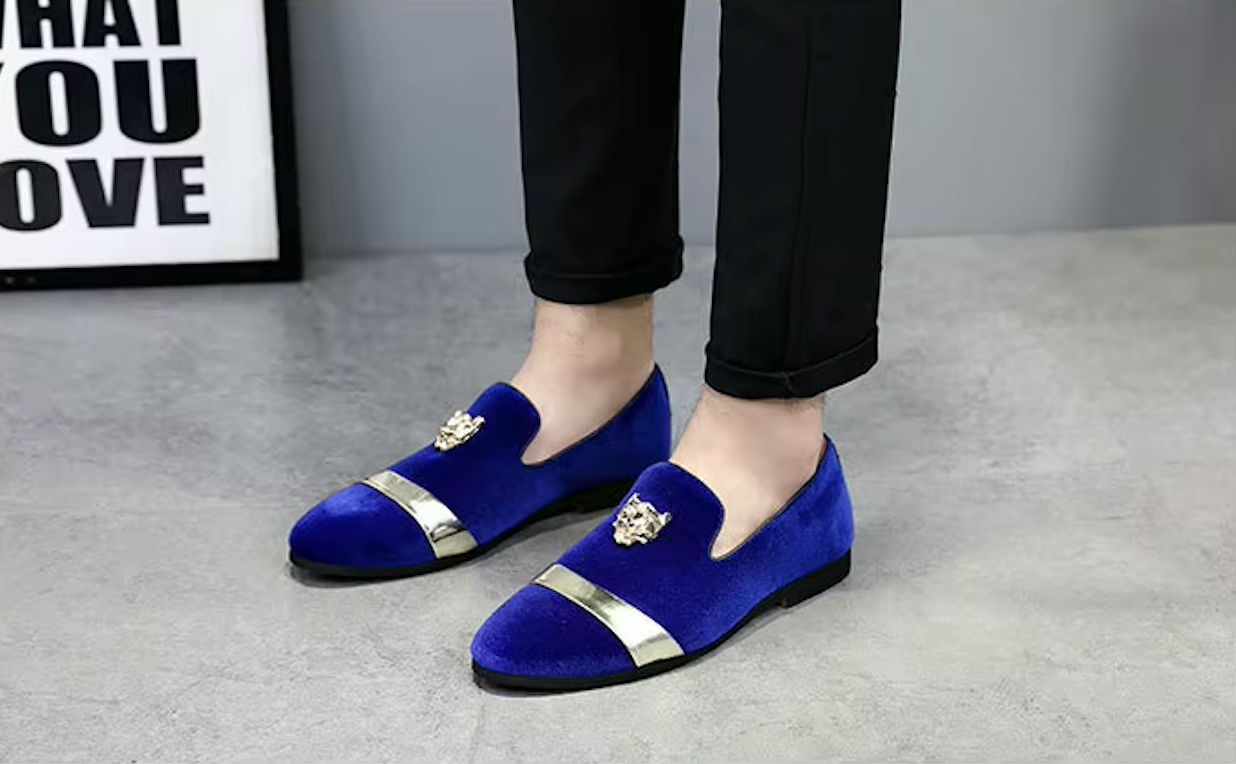Mocassins Homme Prestige en Velours - Finitions Métalliques Modernes - Atelier Chaussure