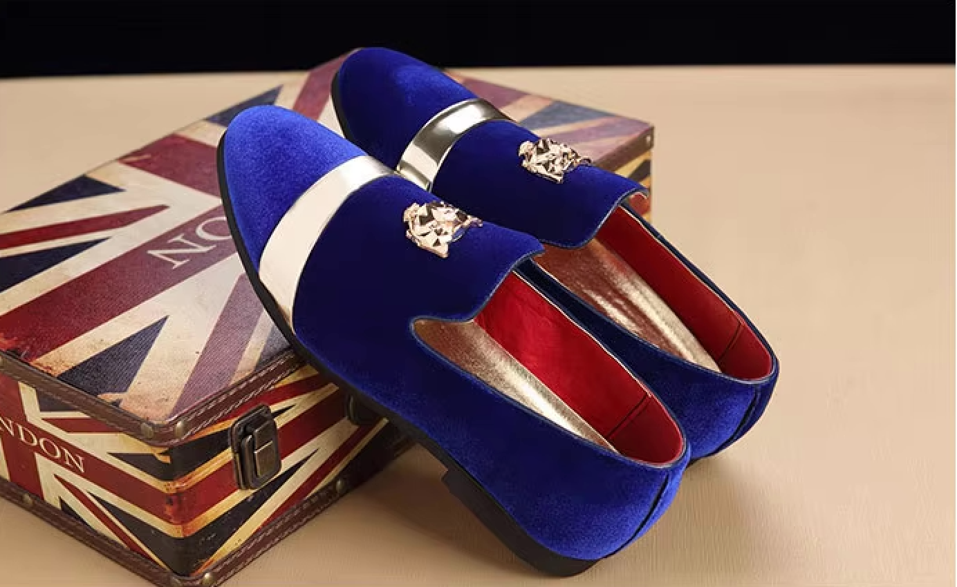 Mocassins Homme Prestige en Velours - Finitions Métalliques Modernes - Atelier Chaussure